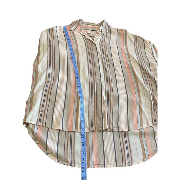 Madewell‎ Blouse Button Up Collared Aldwin Stripe Oversized Courier Shirt Small - Picture 11 of 11